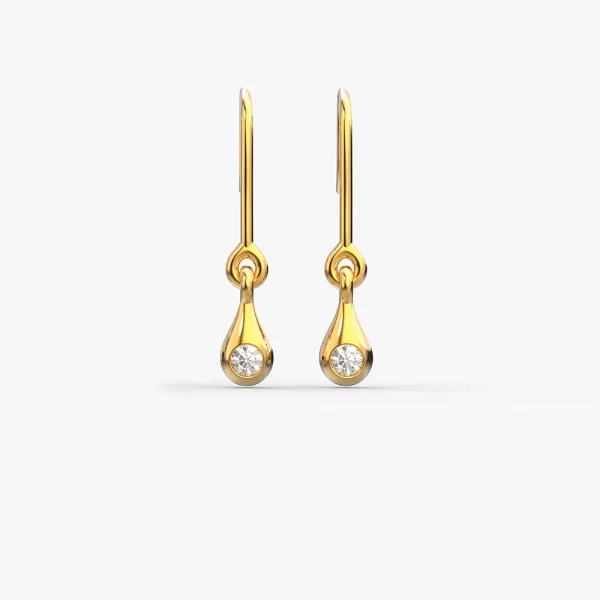 Golden Dewdrop Diamond Earring