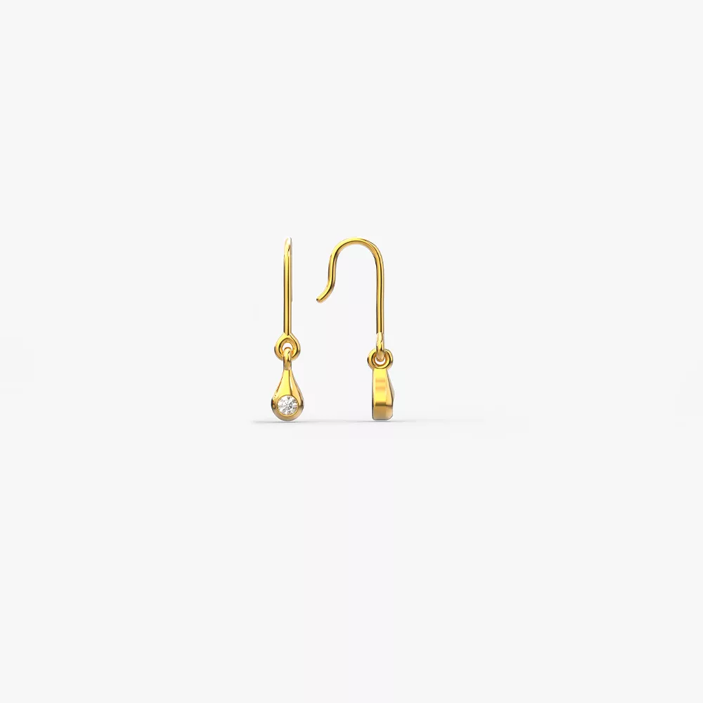 Golden Dewdrop Diamond Earring