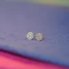 Aligned Periwinkles Diamond Stud Earrings