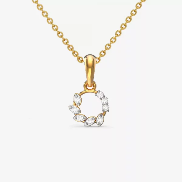 Caged snowball Diamond Pendant Necklace
