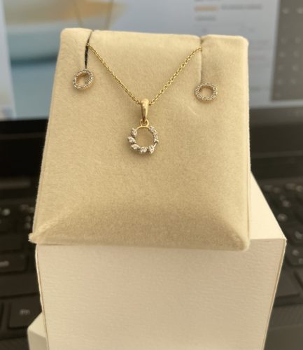 Caged snowball Diamond Pendant Necklace photo review