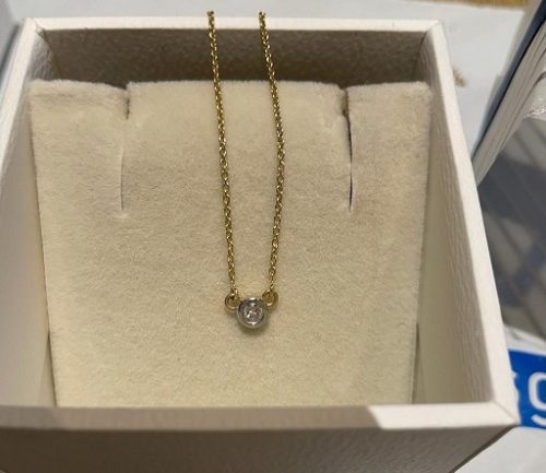 Essence Moon Solitaire Diamond Pendant Necklace photo review