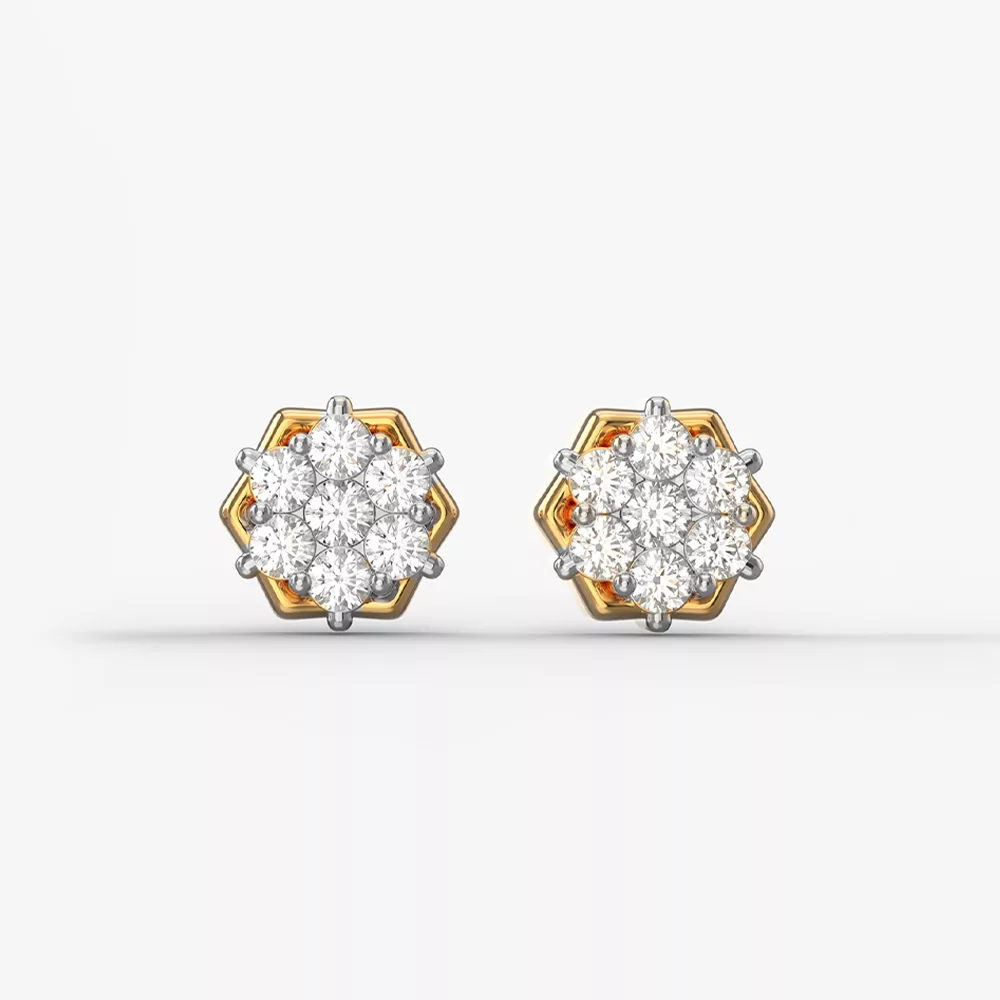 Pot Marigold diamond stud earrings
