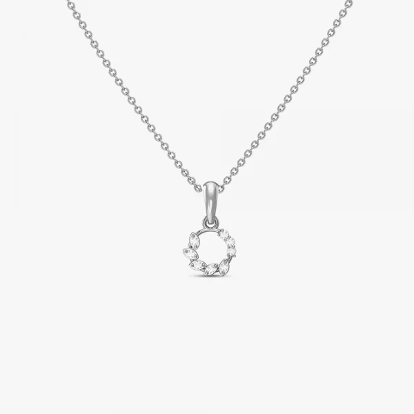 White Gold Caged snowball Diamond Pendant Necklace