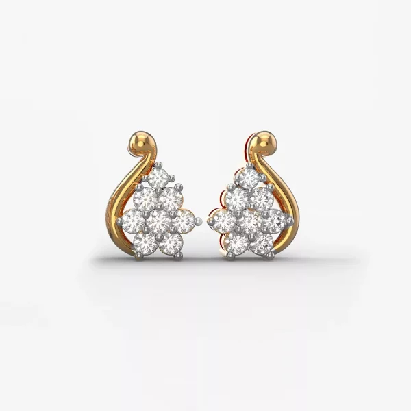 Shining Chamomile diamond stud earrings