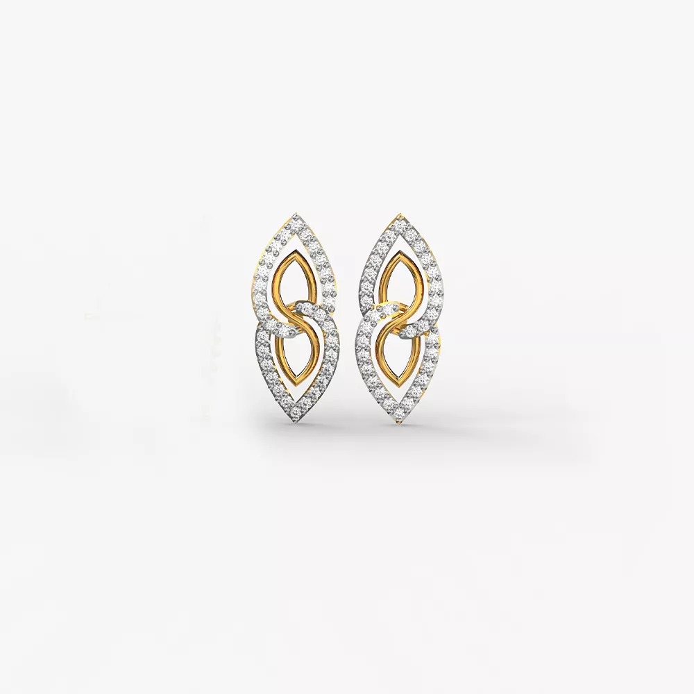 Golden Lantern diamond stud earrings