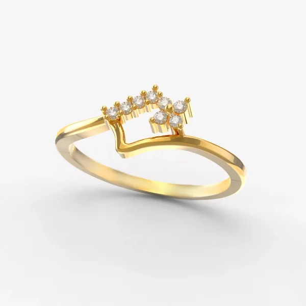 Golden bark diamond ring
