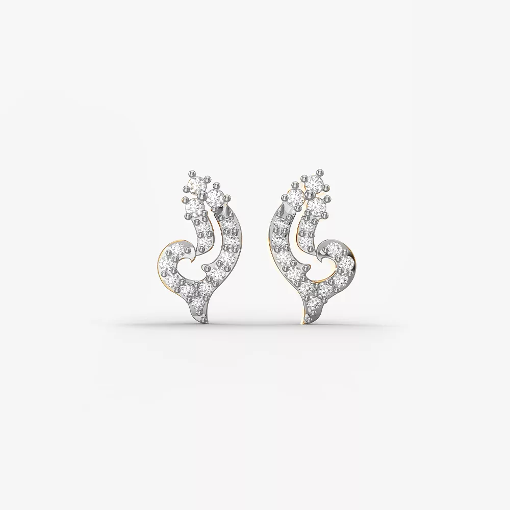 Dancing Golden Daffodils diamond stud earrings