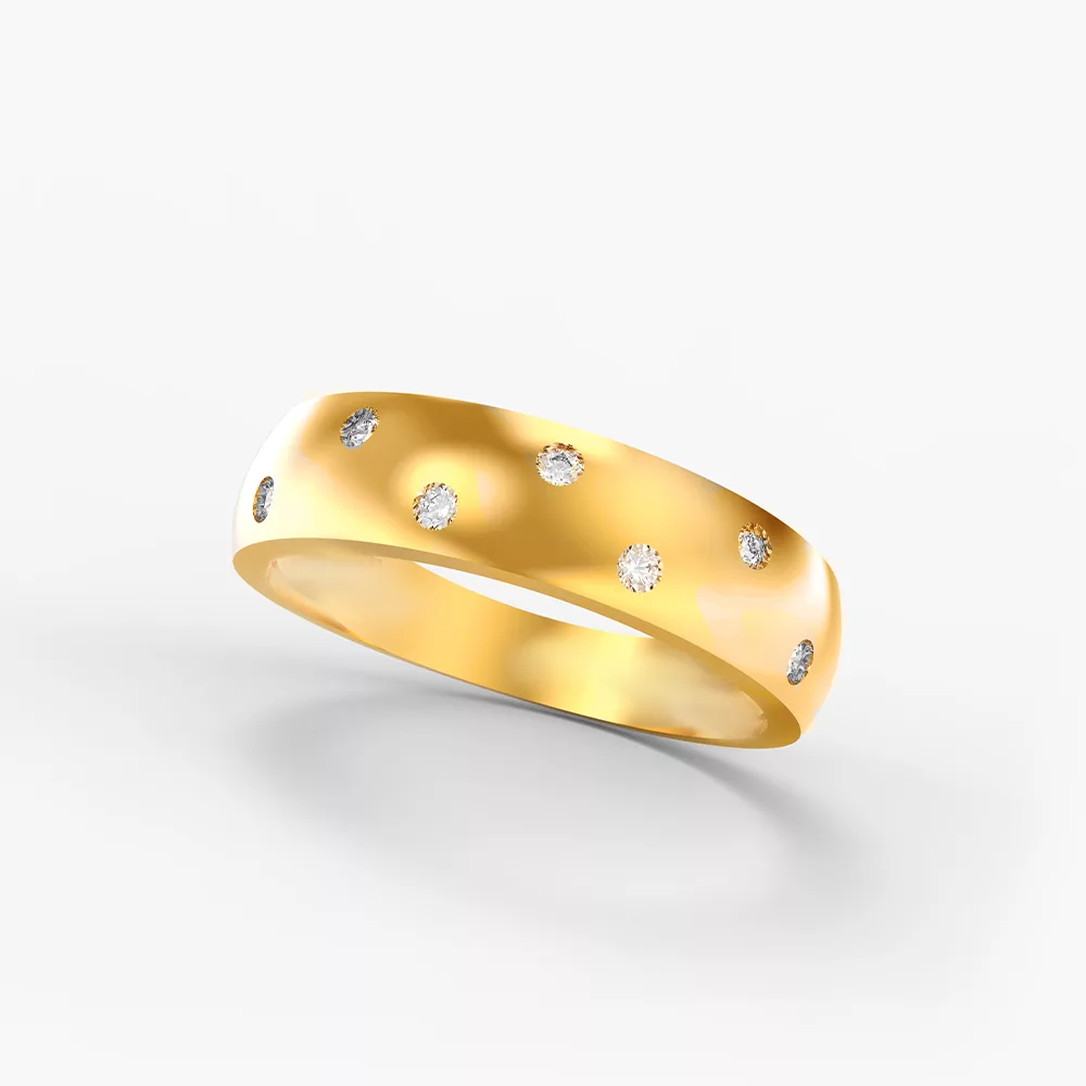 Bold Golden diamond ring