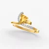 Golden hibiscus diamond ring