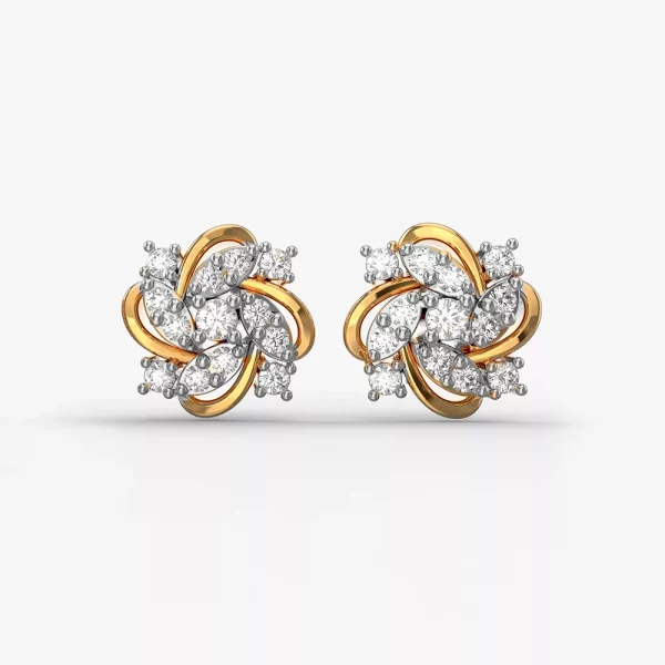 Golden bundle diamond earring