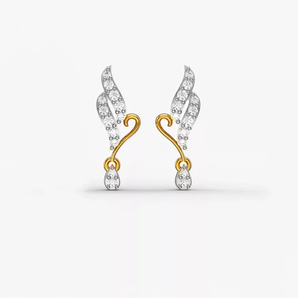 Dazzling Creeper diamond stud earrings