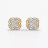 Abstract Golden Buds diamond stud earrings