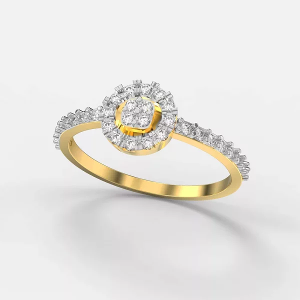 Round cluster diamond ring