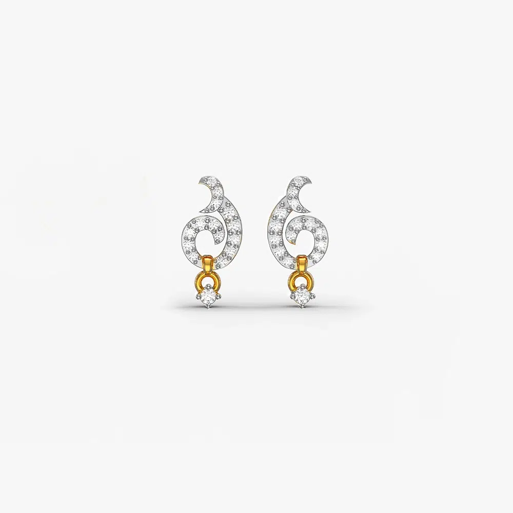 Mystic Golden Cage diamond stud earrings