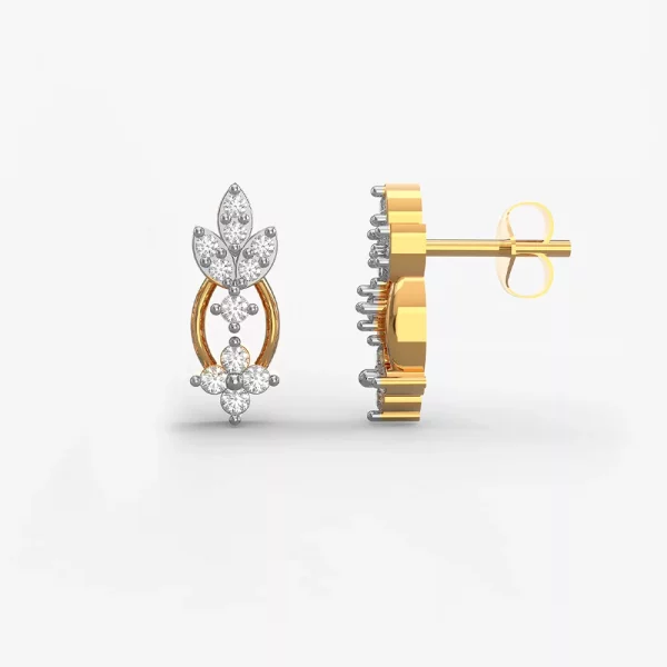 Golden Beetle diamond stud earrings
