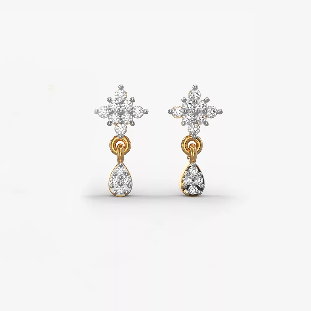 Star dangle diamond earring