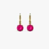 Round ruby drop earring