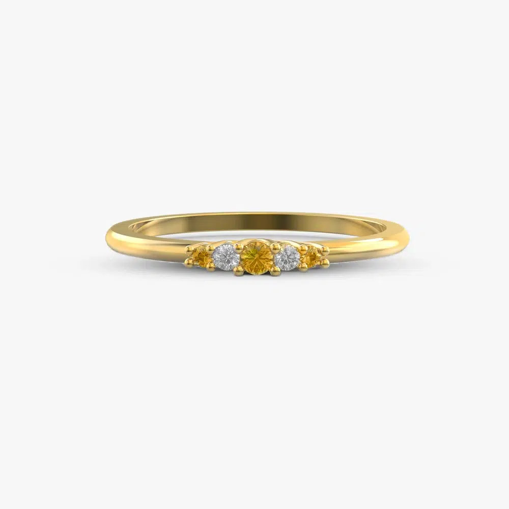 Icy yellow sapphire gemstone ring