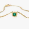 merald and diamond round pendant necklace