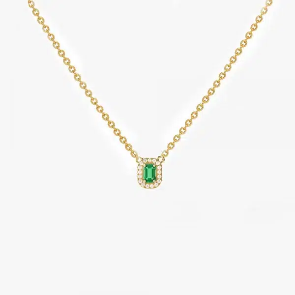 Royal emerald and diamond pendant necklace