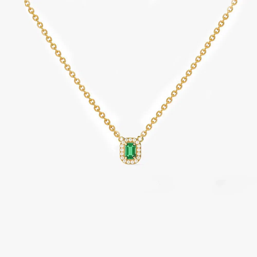 Royal emerald and diamond pendant necklace