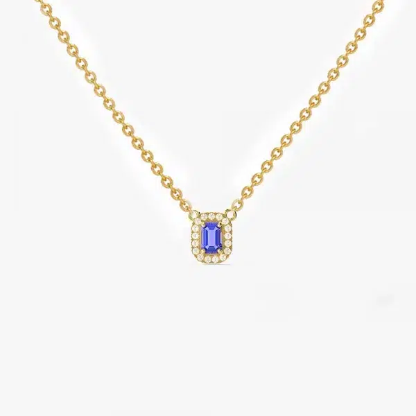 Royal sapphire and diamond pendant necklace