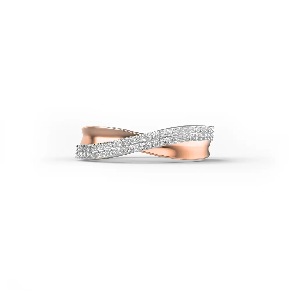 Rose Gold Mobius Strip diamond ring