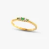 Icy emerald gemstone ring