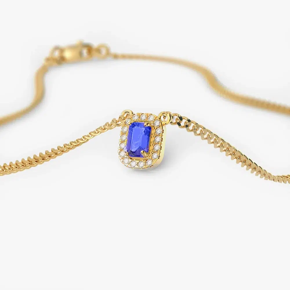 Royal sapphire and diamond pendant necklace