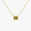 Yellow sapphire and diamond pendant necklace