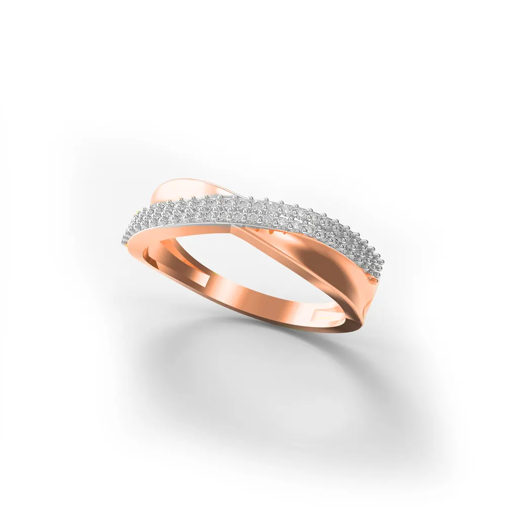 Rose Gold Mobius Strip diamond ring