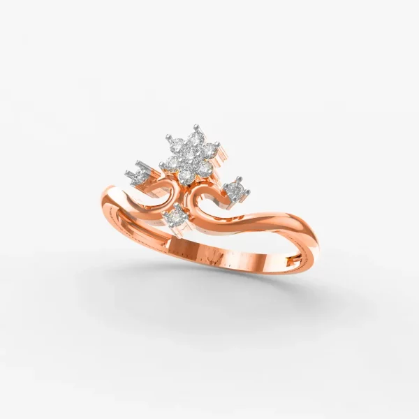Rose Gold Forever Queen Yellowgold Diamond Ring