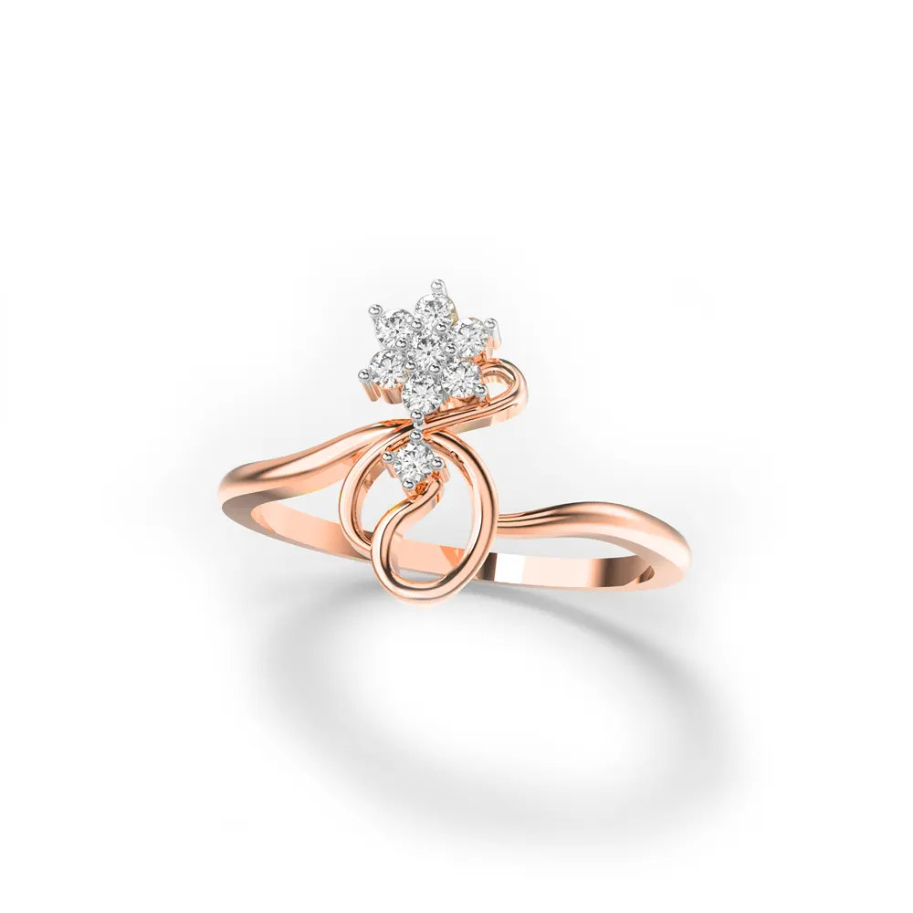 Rose Gold Little flower Diamond Ring