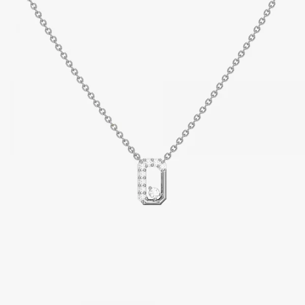 White Gold Gleaming Octance Diamond Pendant Necklace