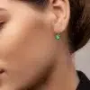 14k SQUARECUT emerald earring