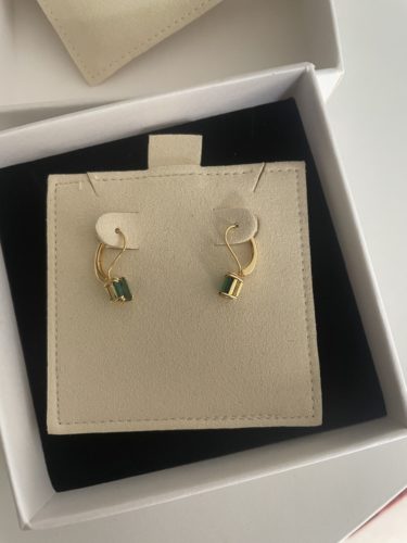 14k SQUARECUT emerald earring photo review